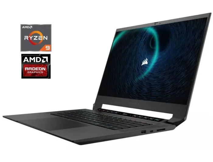 Ігровий ноутбук Corsair Voyager A1600 / 16" (2560x1600) IPS / AMD Ryzen 9 6900HS (8 (16) ядер по 3.3 - 4.9 GHz) / 16 GB DDR5 / 2000 GB SSD / AMD Radeon RX 6800M, 12 GB GDDR6, 192-bit / WebCam б/в - зображення 1