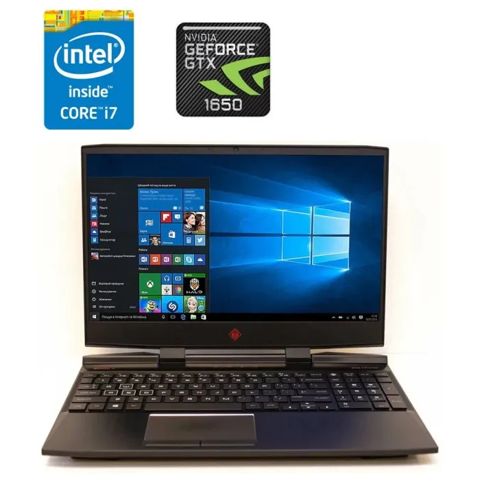 Ігровий ноутбук HP Omen 15-dc1057nr / 15.6" (1920x1080) IPS / Intel Core i7-9750H (6 (12) ядра по 2.6 - 4.5 GHz) / 16 GB DDR4 / 480 GB SSD / nVidia GeForce GTX 1650, 4 GB GDDR5, 128-bit / WebCam б/в - зображення 1