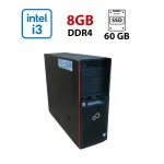 Сервер Fujitsu PRIMERGY TX1330 M2 Full Tower / Intel Core i3-6100 (2 (4) ядра по 3,7 ГГц) / 8 ГБ DDR4 / 60 ГБ SSD / Matrox G200e ServerEngines б/в