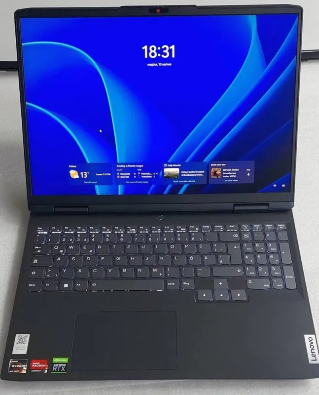Ігровий ноутбук Lenovo IdeaPad Gaming 3 16ARH7 Gray / 16" (1920x1080) IPS / AMD Ryzen 5 6600H (6 (12) ядер по 3.3 - 4.5 GHz) / 16 GB DDR5 / 512 GB SSD / nVidia GeForce RTX 3050, 4 GB GDDR6, 128-bit / WebCam б/в - зображення 2