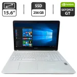 Ноутбук Б-клас Sony SVF153A1YM / 15.6" (1366x768) TN / Intel Core i5-4200U (2 (4) ядра по 1.6 - 2.6 GHz) / 8 GB DDR3 / 256 GB SSD / nVidia GeForce GT 740M, 2 GB GDDR3, 64-bit / WebCam / DVD-ROM б/в