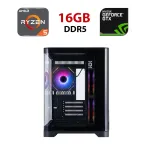 Ігровий ПК Monstr AUV5-BK-2FC7R-1FC7 Black Tower / AMD Ryzen 5 8400F (6 (12) ядер по 4,2 - 4,7 ГГц) / 16 ГБ DDR5 / 960 ГБ SSD / nVidia GeForce RTX 5070, 12 ГБ GDDR7, 192-bit
