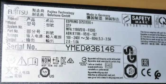Комплект ПК: Fujitsu D757 E90 SFF / Intel Core i5-6500 (4 ядра по 3.2 - 3.6 GHz) / 16 GB DDR4 / 240 GB SSD + 320 GB HDD / Intel HD Graphics + Монітор Б-клас 22" (1680x1050) TN / VGA+ Windows 11 Pro б/в - зображення 11
