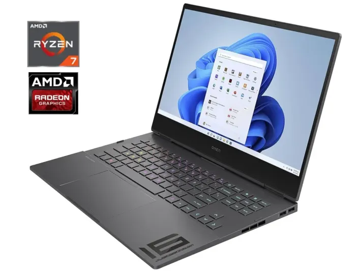 Ігровий ноутбук Б-клас HP Omen 16-n0033dx / 16.1" (1920x1080) IPS / AMD Ryzen 7 6800H (8 (16) ядер по 3.2 - 4.7 GHz) / 16 GB DDR5 / 512 GB SSD NVMe / AMD Radeon RX 6650M, 8 GB GDDR6, 128-bit / WebCam б/в - зображення 1