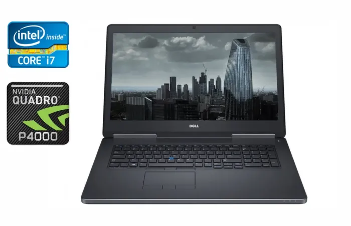 Мобільна робоча станція Б-клас Dell Precision 7710 / 17.3" (1920x1080) IPS / Intel Core i7-6820HQ (4 (8) ядра по 2.7 - 3.6 GHz) / 32 GB DDR4 / 512 GB SSD / nVidia Quadro P4000, 8 GB GDDR5, 256-bit / WebCam / HDMI б/в - зображення 1