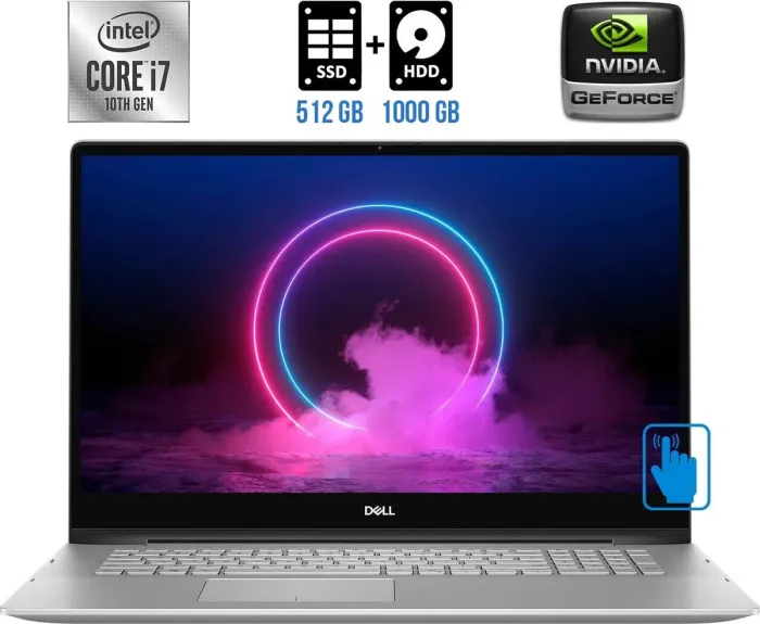 Ноутбук-трансформер Dell Inspiron 7791 2n1 / 17.3" (1920x1080) IPS Touch / Intel Core i7-10510U (4 (8) ядра по 1.8 - 4.9 GHz) / 16 GB DDR4 / 512 GB SSD M.2 + 1000 GB HDD / nVidia GeForce MX250, 2 GB GDDR5, 64-bit / WebCam / HDMI б/в - зображення 1