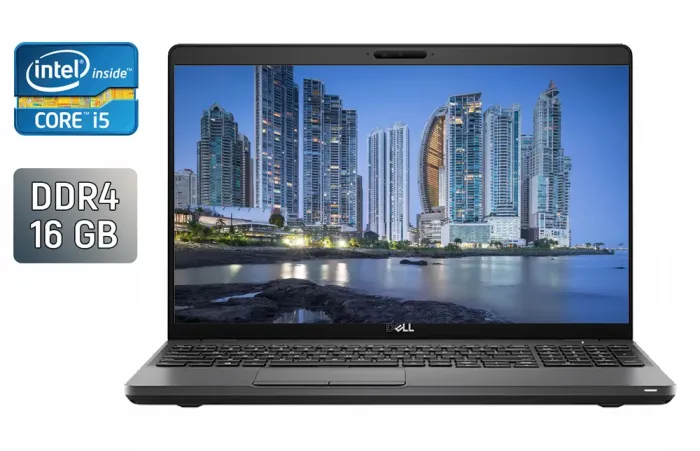 Ультрабук Dell Latitude 5500 / 15.6" (1920x1080) IPS / Intel Core i5-8265U (4 (8) ядра по 1.6 - 3.9 GHz) / 16 GB DDR4 / 480 GB SSD / Intel UHD Graphics 620 / HDMI / WebCam / Windows 10 б/в - зображення 1
