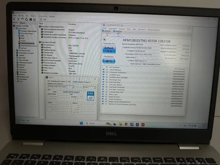 Ноутбук Dell Inspiron 5593 / 15.6" (1920x1080) IPS / Intel Core i7-1065G7 (4 (8) ядер по 1.3-3.9GHz / 16 GB DDR4 / 128 GB SSD + 1000 GB HDD / Intel Iris Plus Graphics / WebCam / Windows 11 Pro б/в - зображення 8