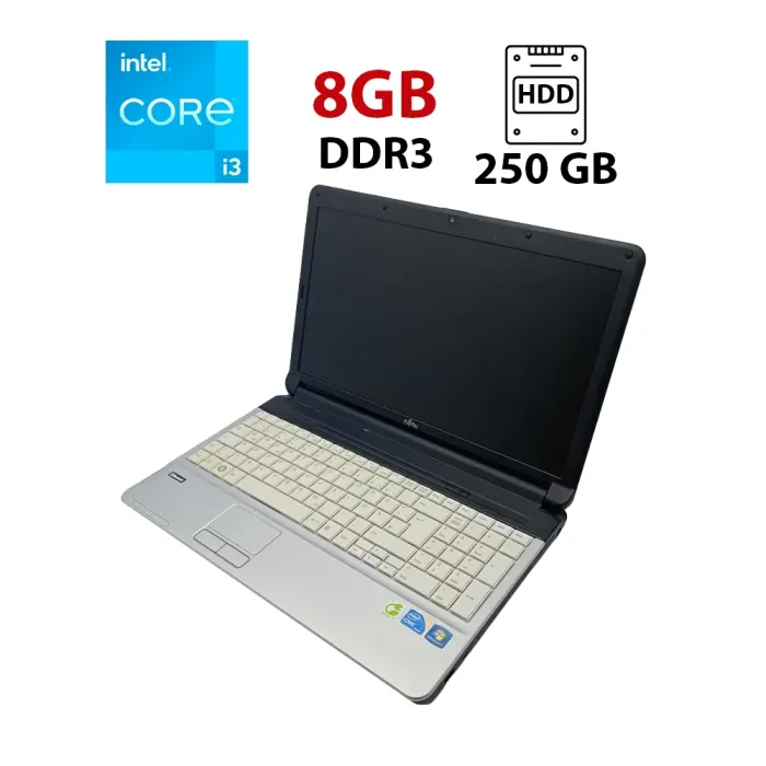Ноутбук Fujitsu LifeBook A530 / 15.6" (1366x768) TN / Intel Core i3-350M (2 (4) ядра по 2.26 GHz) / 8 GB DDR3 / 250 GB HDD / Intel HD Graphics / WebCam б/в - зображення 1
