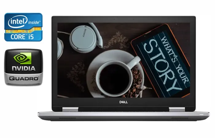 Мобільна робоча станція Dell Precision 7540 / 15.6" (1920x1080) IPS / Intel Core i5-9400H (4 (8) ядра по 2.5 - 4.3 GHz) / 32 GB DDR4 / 512 GB SSD / nVidia Quadro T2000, 4 GB GDDR5, 128-bit / TouchID / Windows 10 б/в - зображення 1