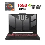 Ігровий ноутбук Asus TUF Gaming 15 FA507NV-LP109W / 15.6" (1920x1080) IPS / AMD Ryzen 5 7535HS (6 (12) ядер по 3,3 - 4,55 ГГц) / 16 ГБ DDR5 / 240 ГБ SSD / nVidia GeForce RTX 4060, 8 ГБ GDDR6, 128-bit / WebCam б/в