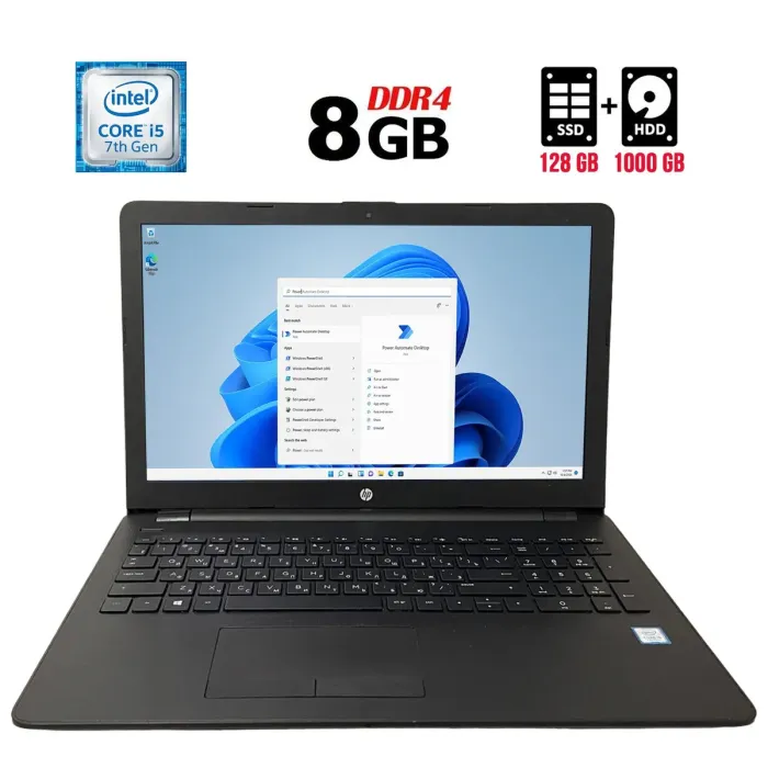Ноутбук HP Pavilion 15-bs0xx / 15.6" (1366x768) TN / Intel Core i5-7200U (2 (4) ядра по 2.5 - 3.1 GHz) / 8 GB DDR4 / 128 GB SSD + 1000 GB HDD / Intel HD Graphics 620 / WebCam / HDMI б/в - зображення 1