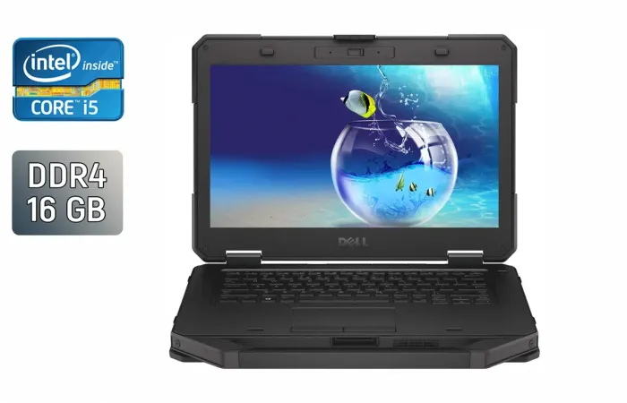 Захищений ноутбук Б-клас Dell Rugged Latitude 5414 / 14" (1920x1080) IPS / Intel Core i5-6300U (2 (4) ядра по 2.4 - 3.0 GHz) / 16 GB DDR4 / 512 GB SSD / Intel HD Graphics 520 / 4G / HDMI / Windows 10 б/в - зображення 1