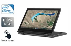 Нетбук Lenovo Chromebook 300e / 11.6" (1366x768) IPS Touch / Intel Celeron N4020 (2 ядра по 1.1 - 2.8 GHz) / 4 GB DDR4 / 32 GB SSD / Intel UHD Graphics 600 / WebCam / USB Type-C б/в