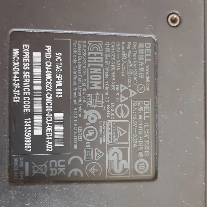 Док-станція Dell Dock WD19TB K20A / USB Type-C / HDMI, DisplayPort, / USB 3.1, Thunderbolt 3 / Gigabit Ethernet б/в - зображення 4