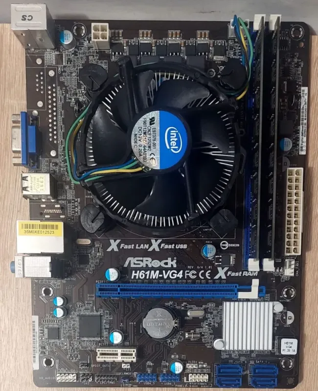 Комплект: Материнська плата ASRock H61M-VG4 / LGA1155 / Intel Core i5-3470 (4 ядра по 3.2 - 3.6 GHz) / 16 GB DDR3 / Intel HD Graphics 2500 + Кулер б/в - зображення 2