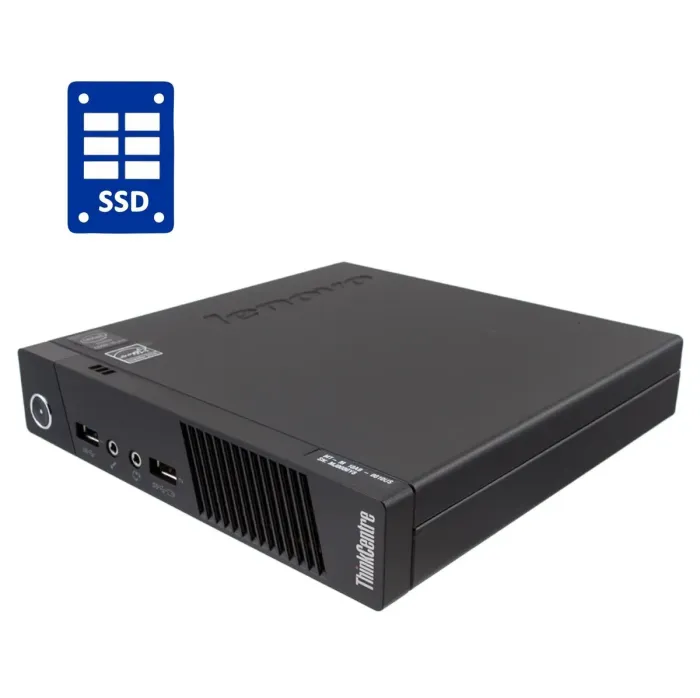 Неттоп Б-клас Lenovo ThinkCentre M93p Tiny USFF / Intel Core i3-4130T (2 (4) ядра по 2.9 GHz) / 8 GB DDR3 / 256 GB SSD / Intel HD Graphics 4400 б/в - зображення 1