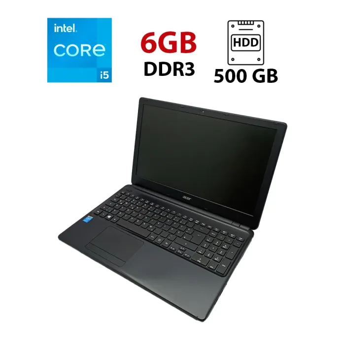 Ноутбук Acer Aspire E1-572 / 15.6" (1920x1080) TN / Intel Core i5-4200U (2 (4) ядра по 1.7 - 2.7 GHz) / 6 GB DDR3 / 500 GB HDD / Intel HD Graphics 4600 / WebCam / HDMI б/в - зображення 1