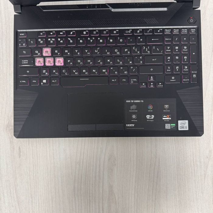 Ігровий ноутбук Asus TUF Gaming F15 FX506LI / 15.6" (1920x1080) IPS / Intel Core i5-10300H (4 (8) ядра по 2.5 - 4.5 GHz) / 16 GB DDR4 / 256 GB SSD NVMe / nVidia GeForce GTX 1650 Ti, 4 GB GDDR6, 128-bit / WebCam б/в - зображення 7