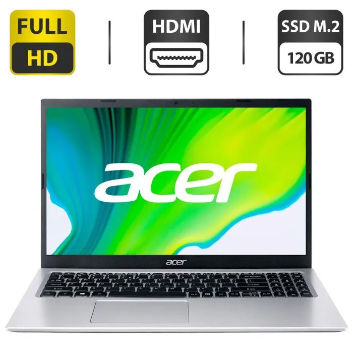 Ультрабук Acer Aspire 3 A315-58 / 15.6" TN / Core i3-1115G4 (2(4) ядра по 4.1GHz) / 4GB DDR4 / 120GB SSD M.2 / UHD Graphics / WebCam / HDMI б/в - зображення 1
