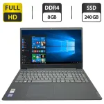 Ноутбук Б-клас Lenovo IdeaPad S145-15IKB / 15.6" (1920x1080) TN / Intel Core i3-7020U (2 (4) ядра по 2.3 GHz) / 8 GB DDR4 / 240 GB SSD / Intel UHD Graphics 620 / WebCam б/в