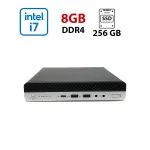 Неттоп HP ProDesk 600 G5 DM USFF / Intel Core i7-9700T (8 ядер по 2.0 - 4.3 GHz) / 8 GB DDR4 / 256 GB SSD M.2 NVMe / Intel UHD Graphics 630 / Win 11 Pro Lic б/в