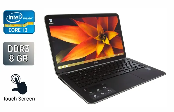Ноутбук Dell XPS 13-9333 / 13.3" (1920x1080) IPS Touch / Intel Core i3-4010U (2 (4) ядра по 1.7 GHz) / 8 GB DDR3 / 256 GB SSD / Intel HD Graphics 4400 / WebCam / Windows 10 б/в - зображення 1