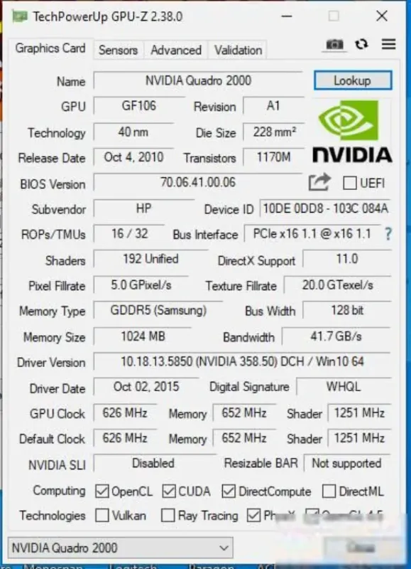 Дискретна відеокарта nVidia Quadro 2000, 1 GB GDDR5, 128-bit / 2x DP, 1x DVI б/в - зображення 4
