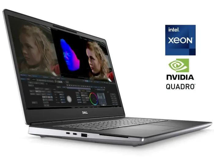 Мобільна робоча станція Dell Precision 7750 / 17.3" (3840x2160) IPS / Intel Xeon W-10855M (6 (12) ядер по 2.8 - 5.1 GHz) / 32 GB DDR4 / 1000 GB SSD M.2 / nVidia Quadro RTX 4000, 6 GB GDDR6, 256-bit / WebCam / Win 11 Pro б/в - зображення 1