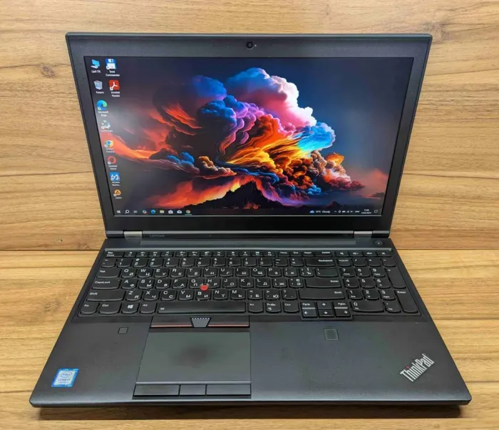 Мобільна робоча станція Lenovo ThinkPad P51 / 15.6" (1920x1080) IPS / Intel Core i7-7700HQ (4 (8) ядра по 2.8 - 3.8 GHz) / 24 GB DDR4 / 480 GB SSD / nVidia Quadro M1200, 4 GB GDDR5, 256-bit / WebCam / TouchID / Windows 10 б/в - зображення 2
