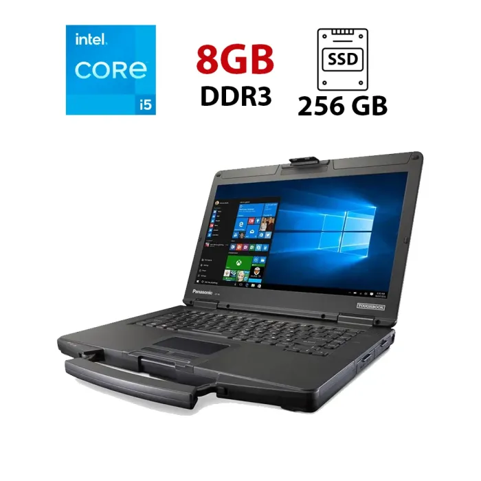 Захищений ноутбук Panasonic Toughbook CF-54 / 14" (1920x1080) IPS / Intel Core i5-7300U (2 (4) ядра по 2.6 - 3.5 GHz) / 8 GB DDR3 / 256 GB SSD / Intel HD Graphics 620 / WebCam б/в - зображення 1