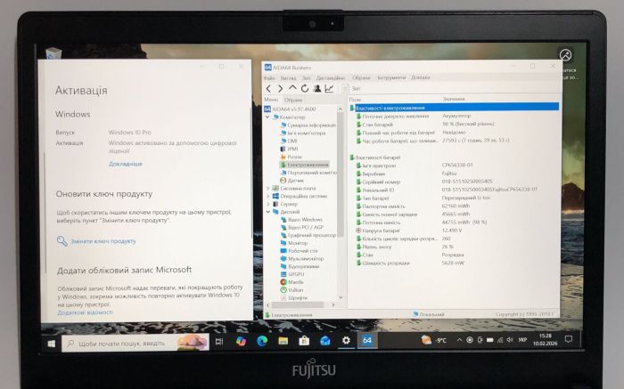 Ноутбук Б-клас Fujitsu LifeBook E756 / 15.6" (1920x1080) IPS / Intel Core i5-8250U (4 (8) ядра по 1.6 - 3.4 GHz) / 8 GB DDR4 / 256 GB SSD / Intel UHD Graphics 620 / WebCam / Win 10 Pro б/в - зображення 10