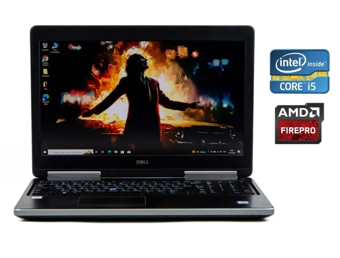 Мобільна робоча станція Б-клас Dell Precision 7510 / 15.6" (1920x1080) IPS / Intel Core i5-6300HQ (4 ядра по 2.3 - 3.2 GHz) / 8 GB DDR4 / 256 GB SSD / AMD FirePro W5170M, 2 GB GDDR5, 128-bit / WebCam б/в - зображення 1