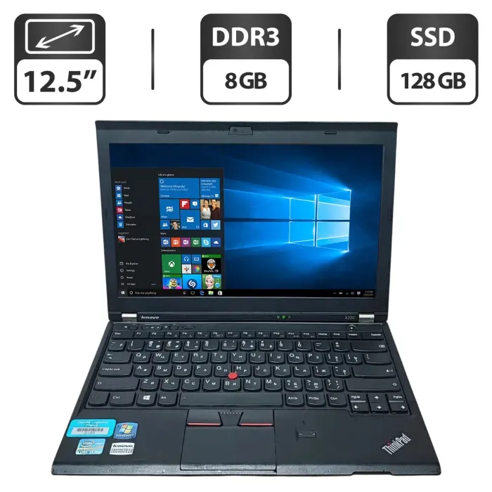 Нетбук Lenovo ThinkPad X220 / 12.5" (1366x768) TN / Intel Core i5-2520M (2 (4) ядра по 2.5 - 3.2 GHz) / 8 GB DDR3 / 128 GB SSD / Intel HD Graphics 3000 / WebCam б/в - зображення 1