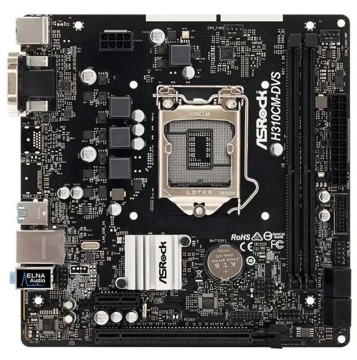 Материнська плата ASRock H310CM-DVS / Socket LGA1151 / USB 3.1 - зображення 2