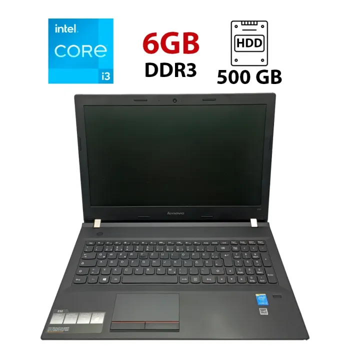 Ноутбук Lenovo E50-80 / 15.6" (1366x768) TN / Intel Core i3-5005U (2 (4) ядра по 2.0 GHz) / 6 GB DDR3 / 500 GB HDD / Intel HD Graphics 5500 / WebCam б/в - зображення 1