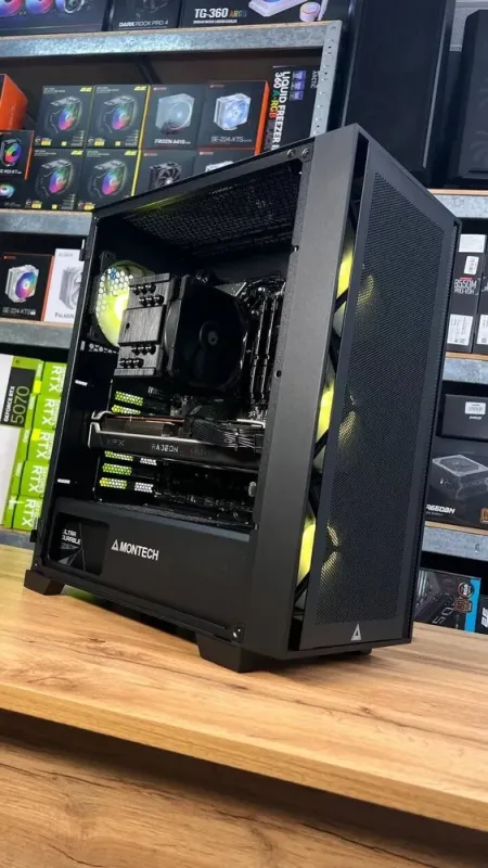 Збірка під замовлення: ігровий ПК Montech Air 1000 Premium Black Tower / AMD Ryzen 5 7500F (6 (12) ядер по 3.7 - 5.0 GHz) / 32 GB DDR5 / 1000 GB SSD M.2 / AMD Radeon RX 6700 XT, 12 GB GDDR6, 192-bit / 750W б/в - зображення 4