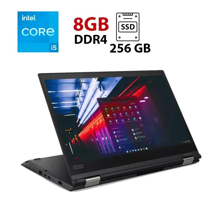 Ноутбук-трансформер Lenovo ThinkPad X380 Yoga / 13.3" (1920x1080) IPS Touch / Intel Core i5-8350U (4 (8) ядра по 1.7 - 3.6 GHz) / 8 GB DDR4 / 256 GB SSD / Intel UHD Graphics 620 / WebCam / FingerPrint б/в - зображення 1