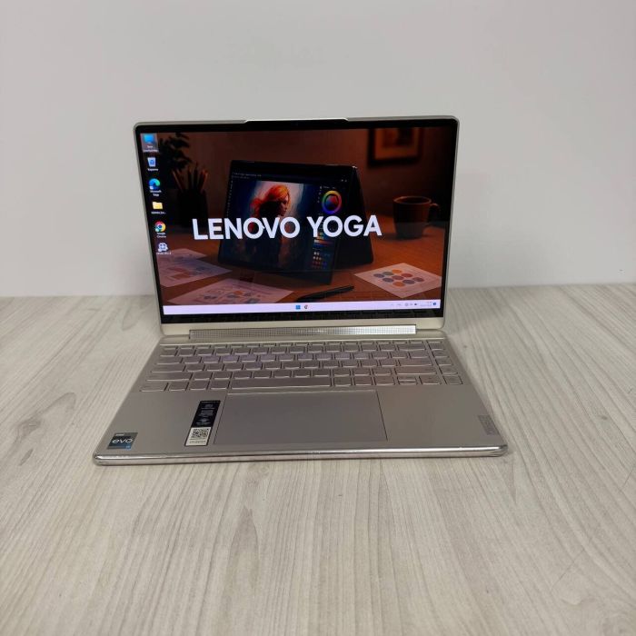 Ультрабук-трансформер Б-клас Lenovo Yoga 9 14IRP8 / 14" (2880x1800) OLED Touch / Intel Core i7-1360P (12 (16) ядер по 2.2 - 5.0 GHz) / 16 GB DDR5 / 512 GB SSD NVMe / Intel Iris Xe Graphics / WebCam б/в - зображення 2