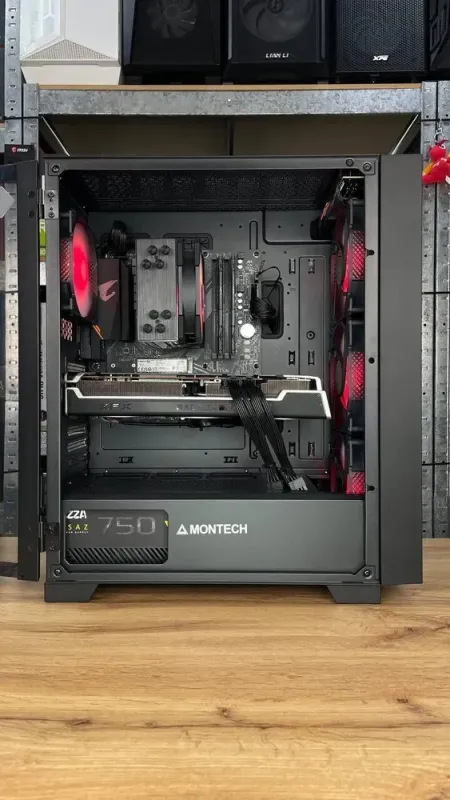Збірка під замовлення: Montech Air 1000 Premium Tower / AMD Ryzen 5 5600 (6 (12) ядер по 3.5 - 4.4 GHz) / 16 GB DDR4 / 1000 GB SSD M.2 / AMD Radeon RX 6700 XT, 12 GB GDDR6, 192-bit / HDMI / 750W б/в - зображення 4