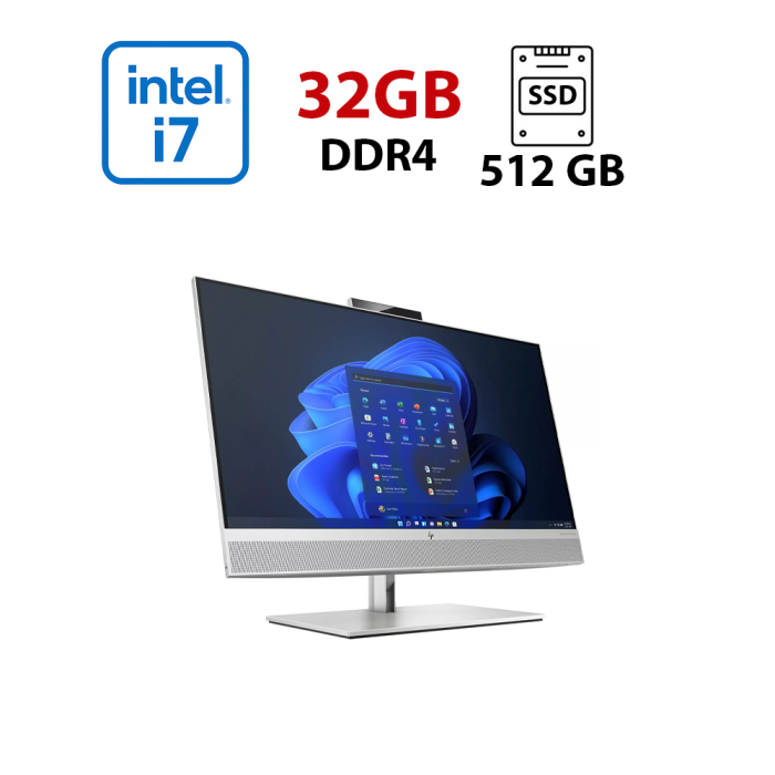 Моноблок HP EliteOne 800 G6 / 24" (1920x1080) IPS / Intel Core i7-10700 (8 (16) ядер по 2.9 - 4.8 GHz) / 32 GB DDR4 / 512 GB SSD / Intel UHD Graphics 630 / WebCam / Wi-Fi б/в - зображення 1