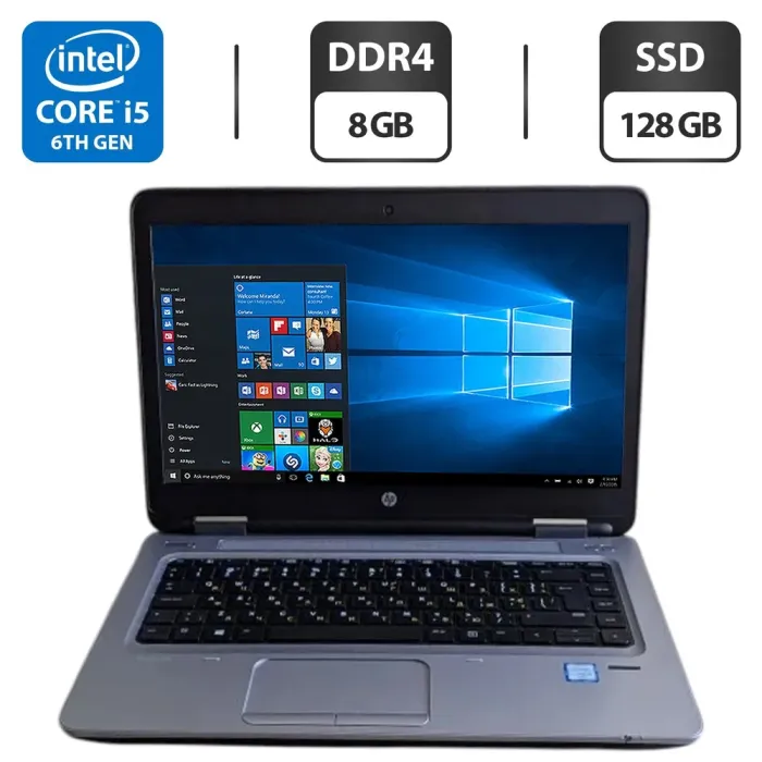 Ноутбук Б-клас HP ProBook 640 G2 / 14" (1366x768) TN / Intel Core i5-6200U (2 (4) ядра по 2.3 - 2.8 GHz) / 8 GB DDR4 / 128 GB SSD / Intel HD Graphics 520 / WebCam б/в - зображення 1