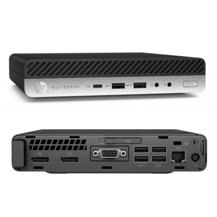 Неттоп HP EliteDesk 800 G3 Desktop Mini Business PC / Intel Core i5-7500T (4 ядра по 2.7 - 3.3 GHz) / 8 GB DDR4 / 240 GB SSD / Блок живлення в комплекті б/в - зображення 2