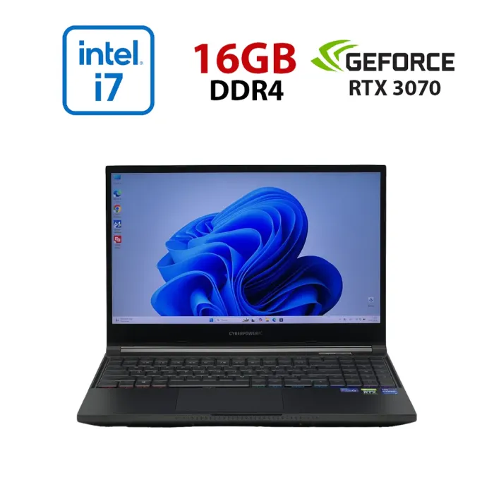 Ігровий ноутбук CyberPowerPC Tracer V EDGE PRO I 15X GM5TG7W / 15.6" (2560x1440) IPS / Intel Core i7-11800H (8 (16) ядер по 2,3 - 4,6 ГГц) / 16 ГБ DDR4 / 960 ГБ SSD / nVidia GeForce RTX 3070, 8 ГБ GDDR6, 256-біт / WebCam б/в - зображення 1