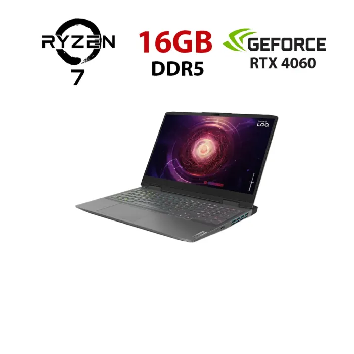 Ігровий ноутбук Lenovo LOQ 15APH8 / 15,6" (1920x1080) IPS / AMD Ryzen 7 7840HS (8 (16) ядер по 3,8 - 5,1 ГГц) / 16 ГБ DDR5 / 960 ГБ SSD / nVidia GeForce RTX 4060, 8 ГБ GDDR6, 128-bit / WebCam б/в - зображення 1