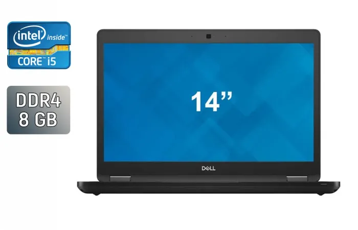 Ультрабук Dell Latitude 5480 / 14" (1366x768) TN / Intel Core i5-6300U (2 (4) ядра по 2.4 - 3.0 GHz) / 8 GB DDR4 / 256 GB SSD / Intel HD Graphics 520 / WebCam / HDMI / Windows 10 б/в - зображення 1