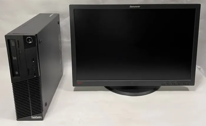 Комплект ПК: комп'ютер Lenovo ThinkCentre M71e SFF / Intel Pentium G850 (2 ядра по 2.9 GHz) / 8 GB DDR3 / 250 GB HDD / Intel HD Graphics / DVD-ROM + Монітор Б-клас Lenovo ThinkVision LT2452pwC / 24" (1920x1200) TN б/в - зображення 4
