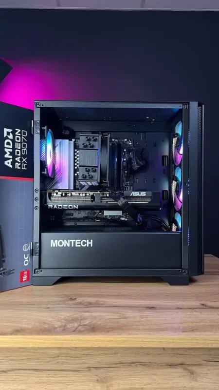 Збірка на замовлення: ігровий ПК Montech Air 1000 Premium Black Tower / AMD Ryzen 5 7500F (6 (12) ядер по 3,7 - 5,0 ГГц) / 32 ГБ DDR5 / 1000 ГБ SSD M.2 / AMD Radeon RX 9070, 16 GB GDDR6, 256-bit / 750W - зображення 7