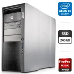 Робоча станція HP Z820 Workstation Tower / 2x Intel Xeon E5-2658 v2 (10 (20) ядер по 2.4 - 3.0 GHz) / 64 GB DDR3 / 240 GB SSD / AMD FirePro W5100, 4 GB GDDR5, 128-bit / DVD-ROM / DisplayPort б/в