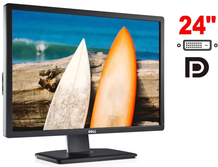 Монітор Dell UltraSharp U2412Mc / 24" (1920x1200) IPS / 1x DP, 1x DVI, 5x USB 2.0, 1x VGA / VESA 100x100 / Поворотний б/в - зображення 1